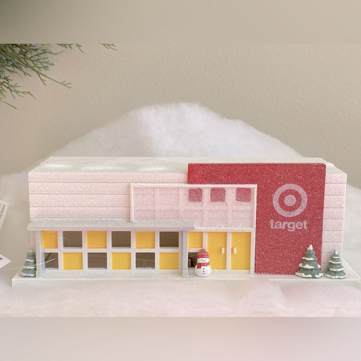 a small model of a target store in the snow