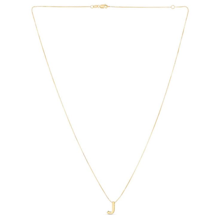 14K yellow gold "J" initial necklace | "j" Initial Necklace | 14K Yellow Gold | Helzberg Diamonds J Initial Necklace, J Initial, J Necklace, Helzberg Diamonds, Initial Necklace Gold, Gold Alloys, Berkshire Hathaway, Gold Initial, Gold Details