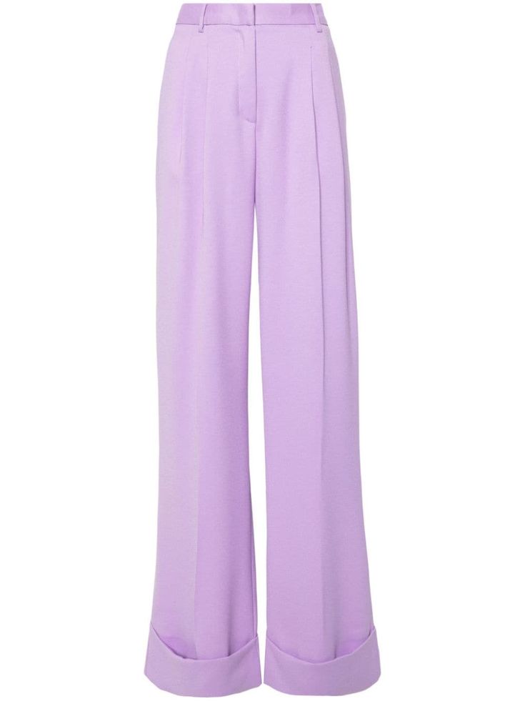 Lilac Trousers, Palazzo Design, Palazzo Designs, Crepe Trousers, Purple Bottom, Purple Pants, Lilac Purple, Character Outfits, Waist Belt