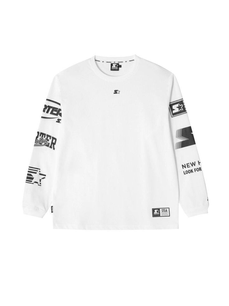 color : WhiteCountry of Origin : China Urban White Tops For Fall, White Tops For Winter Streetwear, Urban White Tops With Logo Print, White Letter Print Tops For Winter, White Graphic Print Top For Winter, White Tops For Fall Streetwear, Urban White Tops For Streetwear, Urban White Long Sleeve Tops, White Long Sleeve Tops For Streetwear