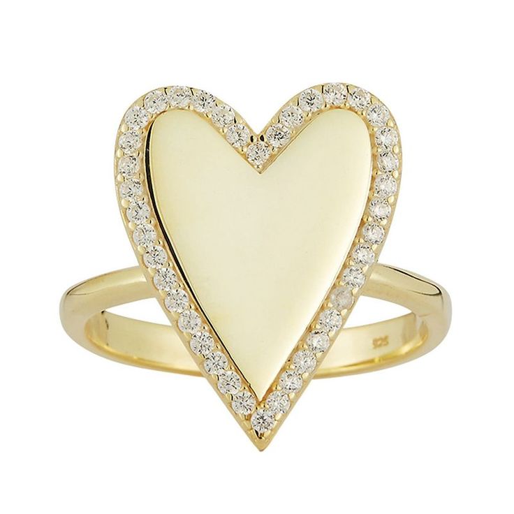 Adorned with cubic zirconia, this heart ring by Sunkissed Sterling is a lovely addition to your jewelry collection. Adorned with cubic zirconia, this heart ring by Sunkissed Sterling is a lovely addition to your jewelry collection. Metal: sterling silver Packaging: pouch Plating: rhodium, 14k gold Width: 0.18 in Finish: polishedSTONE DETAILS Stone type: cubic zirconia Shape: round Setting: prong Gemstones may have been treated to enhance their appearance. Special care may be required. Please vis Silver Packaging, Packaging Pouch, Stackable Rings, Sterling Ring, Gender Female, Heart Ring, Halo, Cubic Zirconia, Jewelry Collection