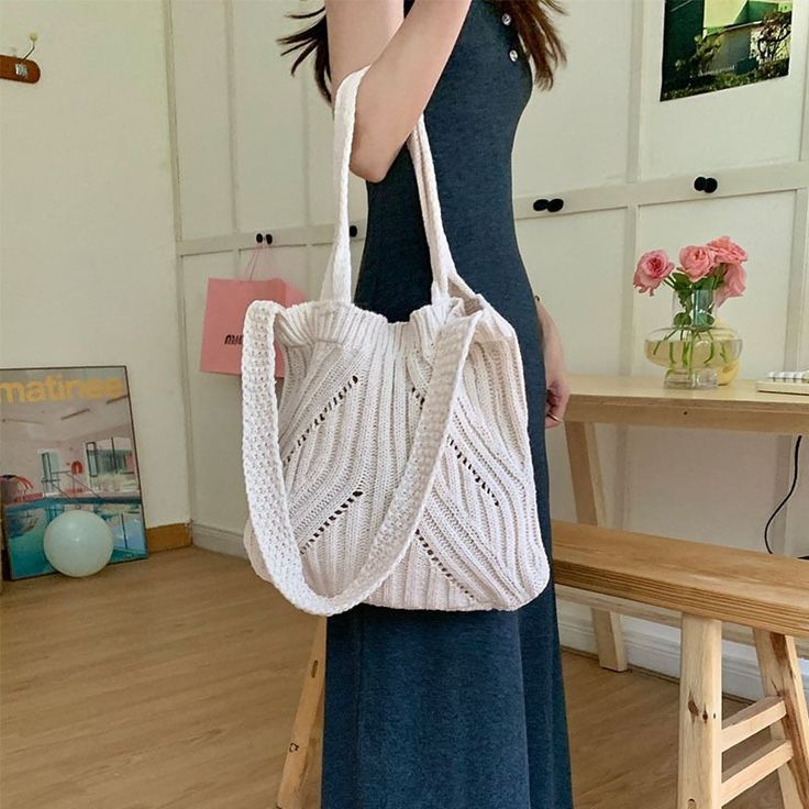 Fashion Knitted Shoulder Bags for Women Large Capacity Crossbody Bags Ladies Weave Casual Shopping Messenger Purse Handbag [23y 9m 19d] Trendy Knitted Bags For Daily Use, Casual Knitted Shopping Bags, Trendy Knitted Tote Bag, Trendy Knitted Shoulder Bag For Shopping, Casual Everyday Knitted Bags, Trendy Knitted Travel Bags, Casual Knitted Rectangular Shoulder Bag, Trendy Knitted Tote Shoulder Bag, Trendy Knitted Shoulder Bag