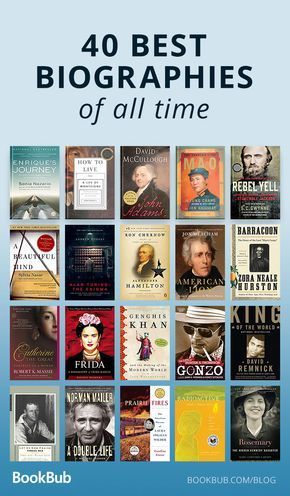 the book cover for 40 best biographies of all time