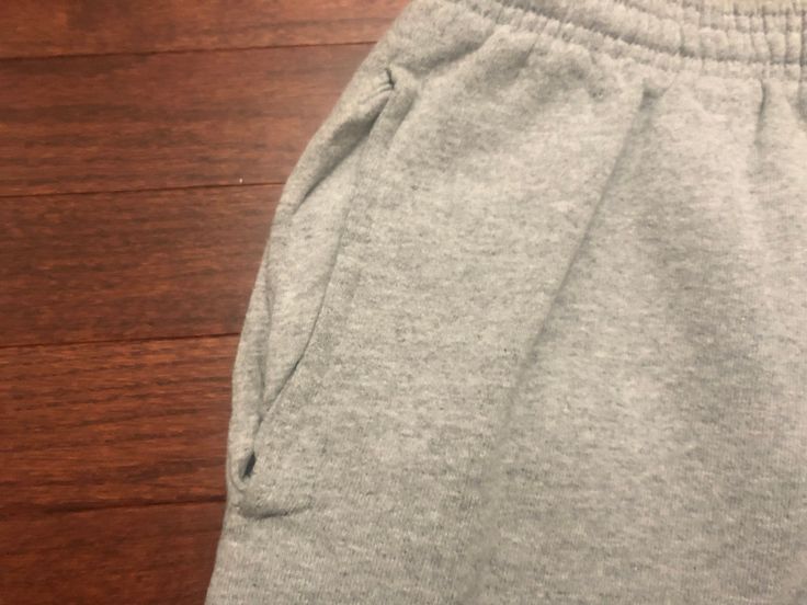 "Size : Large - made in the U.S.A. Approximate measurements: Waist across laid flat = 15\" Inseam = 29 1/2\" Great condition. Lightly worn. No holes or stains. See all photos. Orders typically ship within 2 business days. Message me with any questions. Please visit my store for similar listings. Thank you!" Gray Sweatpants With Comfort Waistband, Gray Sweats With Elastic Waistband For Jogging, Gray Streetwear Joggers With Comfort Waistband, Gray Sportswear Sweats With Elastic Waistband, Gray Joggers With Comfort Waistband For Streetwear, Gray Comfort Waistband Joggers For Streetwear, Gray Elastic Waistband Sweats, Gray Sweats With Elastic Waistband, Gray Cotton Sports Sweats