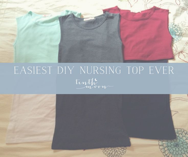 four t - shirts sitting on top of a bed with the words easiest diy nursing top ever