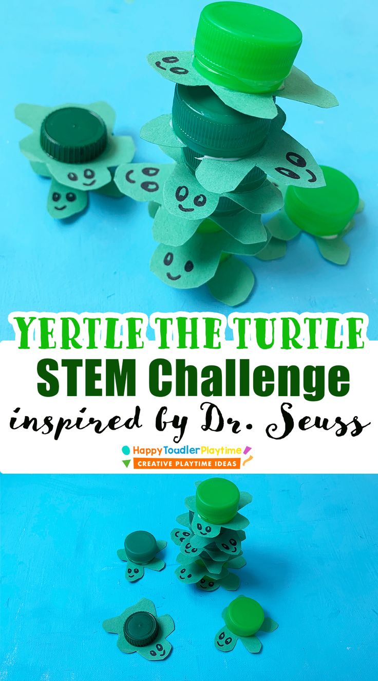 Yertle the Turtle STEM Challenge - Happy Toddler Playtime Stem Library Activities, Turtle Stem Activities, Yertle The Turtle Activities, Turtle Math Activities Preschool, Animal Stem Activities, Dr Seuss Sensory Bin, Dr Seuss Stem, Yertle The Turtle, Activity Schedule