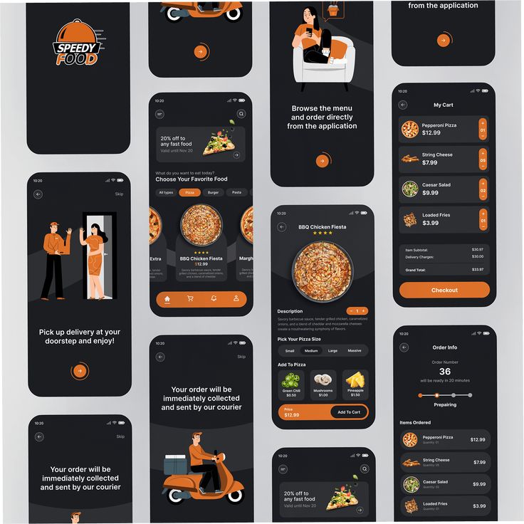 the app is designed to look like it has pizzas and other food items on it