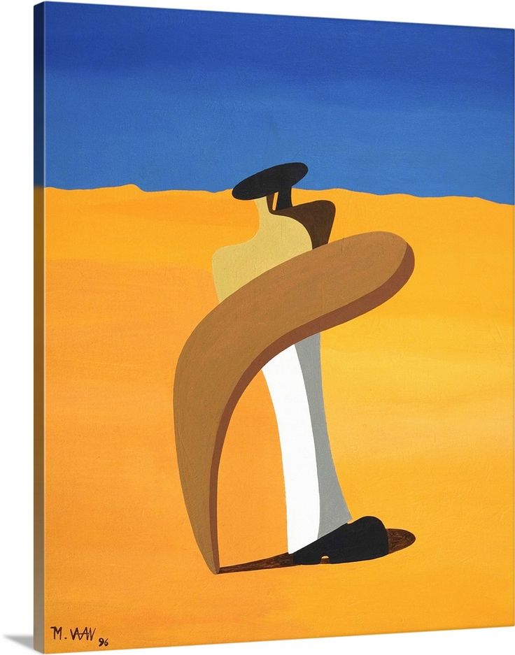 a painting of a man sitting in the desert with his back turned to the camera