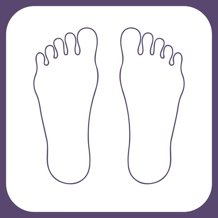 two feet are shown in the shape of a square