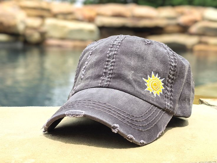 Women's sun hat, hat with small sun, baseball cap with sun, embroidered sun hat, beach hat, beach baseball cap, pool hat, summer hat, summer by DistinctHeadwear on Etsy Casual Uv Protection Hat, Casual Outdoor Baseball Cap For Beach Season, Casual Adjustable Summer Trucker Hat, Casual Summer Adjustable Trucker Hat, Casual Adjustable Trucker Hat For Summer, Casual Beach Baseball Cap One Size, Summer Festival Baseball Cap, Adjustable Summer Festival Baseball Cap, Casual Adjustable Baseball Cap For Beach Season