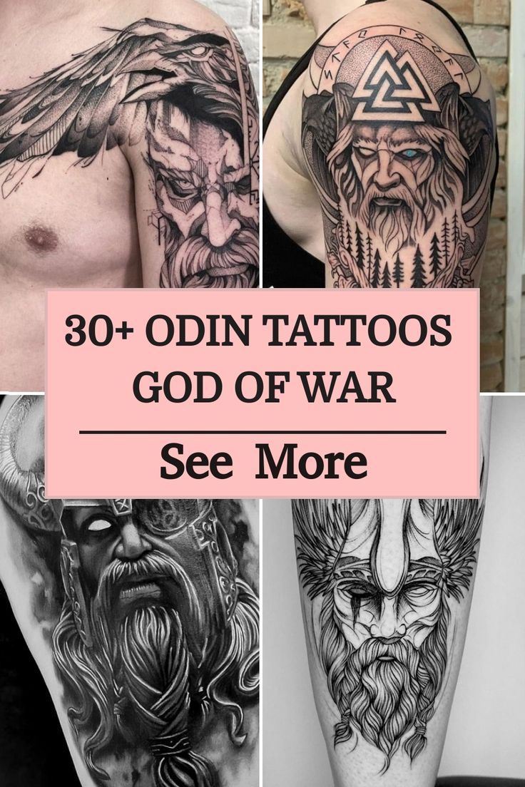 30+ Odin Tattoos God Of War Odin Skull Tattoo, Eye Of Odin Tattoo, Odin Tattoo Design Norse Mythology, Viking Gods Tattoo, Norse God Tattoo, Odin Tattoo Ideas, Odin Tattoo Design, Odin Tattoos, Tattoos God