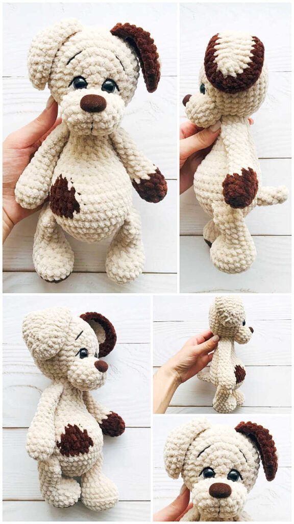 instructions to make a crocheted dog stuffed animal