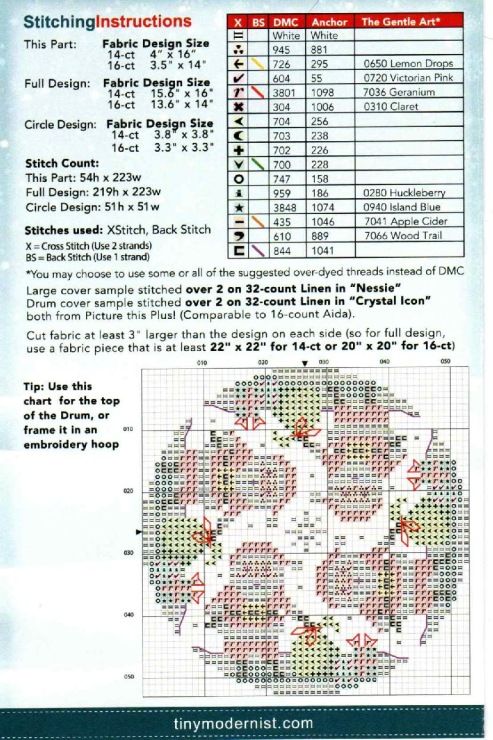 a cross stitch pattern with instructions on it