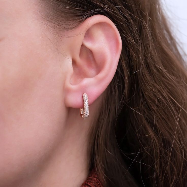 These delicate earrings can add the perfect amount of style flair to any summer outfit! Get yours today and create new trends all season long. Metal: 925 sterling silver (18K rose gold-plated) Measurements: 1.4 x 1.2 cm / 0.5 x 0.4" Stones: cubic zirconia Fastening: latch back Hypoallergenic: nickel-free materials used therefore suitable for those with metal allergies Mini Earrings, Delicate Earrings, White Rose Gold, Diamond Stone, New Trends, 18k Rose Gold, Earrings For Women, Summer Outfit, Rose Gold Plates