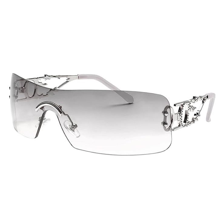 Silver Tint Rimless Y2k Sunglasses Women Metal Rectangle Vintage Glasses Fashion Silver Y2k Sunglassesthese Women’s Gray Silver Tint Fire Square Sunglasses Is With The Unique Flame Design Mirror Legs, Makes You More Eye-Catching In The Crowd.A Variety Of Lens Colors Can Go With Different Outfits In A Daily Fashion Is A Must-Have Accessory For Y2k. Premium Materialthese Retro 2000s Sunglasses Are Keeping Up Closely With The Latest Fashion Trend ,Very Lightweight Metal Frame And Temples Give You S Silver Wrap Around Sunglasses, Sunglasses 2000s, Glasses Y2k, 2000s Stuff, Silver Y2k, Vtuber Ideas, 2000s Sunglasses, Retro 2000s, Y2k Glasses