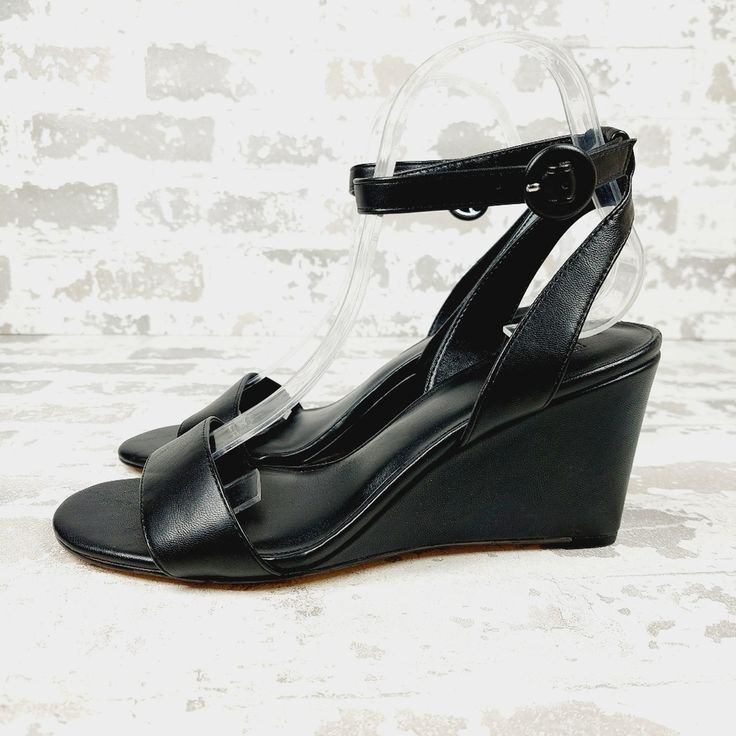 New Closure Buckle Us Shoe Size 8 Occasion Activewear, Business, Casual, Christening, Formal, Party/Cocktail, Travel, Wedding, Workwear Color Black Lining Material Synthetic Heel Height High (3-3.9 In) Accents Buckle Brand Nordstrom Department Women Type Sandal Heel Style Wedge Model Nordstrom Carrie Style Strappy Outsole Material Faux Leather Features Adjustable, Adjustable Strap, Ankle Strap Upper Material Synthetic Season Fall, Spring, Summer, Winter Insole Material Synthetic Black Faux Leather Wedge Sandals With Round Toe, Black Round Toe Faux Leather Wedge Sandals, Black Wedge Sandals With Heel And Ankle Strap, Black Wedge Sandals With Stacked Heel For Spring, Casual Black Faux Leather Wedge Sandals, Black High Heel Wedge Sandals In Faux Leather, Faux Leather Wedge Sandals With Ankle Strap, Black Faux Leather High Heel Wedge Sandals, Black Faux Leather Sandals With Wedge Heel