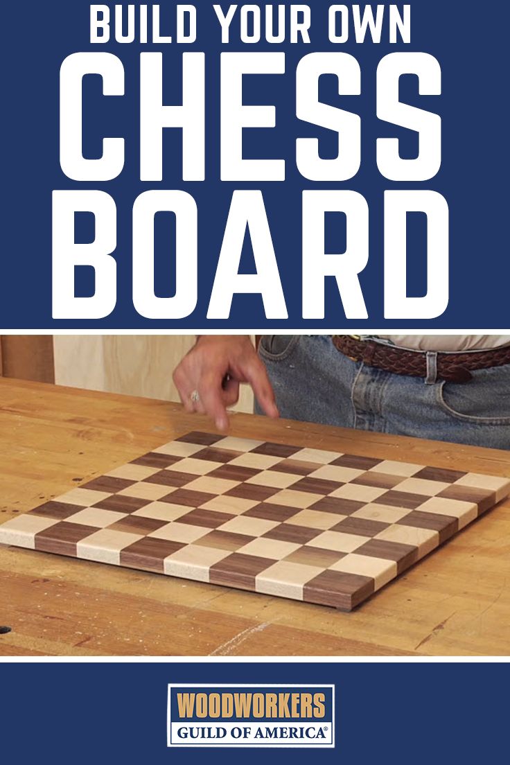 a man is playing chess on a board with the words build your own chess board