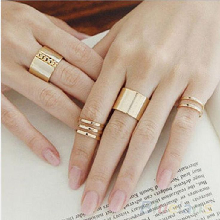 Midi Rings Gold, Delicate Gold Ring, Midi Ring Set, Knuckle Ring, Rock Jewelry, Stacking Ring Set, Gold And Silver Rings, Knuckle Rings, Midi Rings