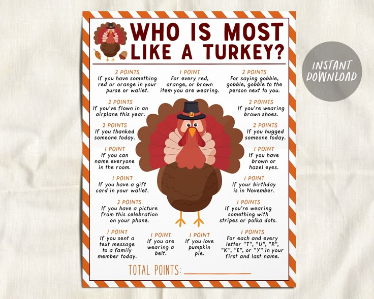 a turkey poster with the words who is most like a turkey?