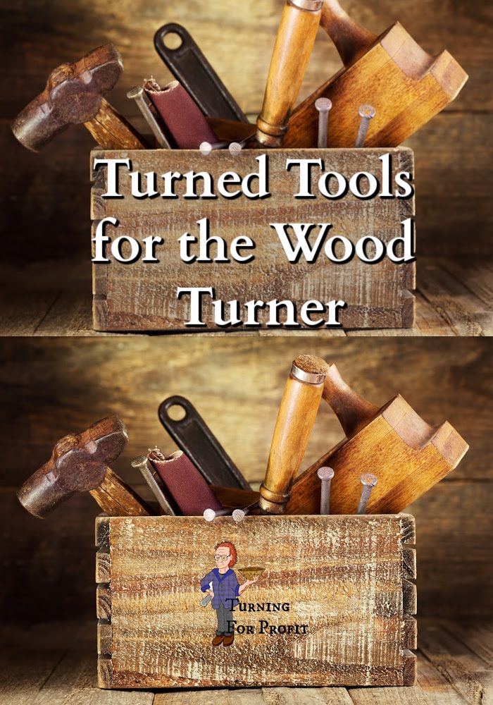 two wooden boxes filled with different types of woodworking tools and the words turned tools for the woodturner