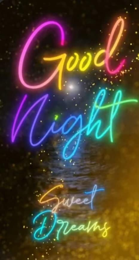 the words good night sweet dreams written in neon lights