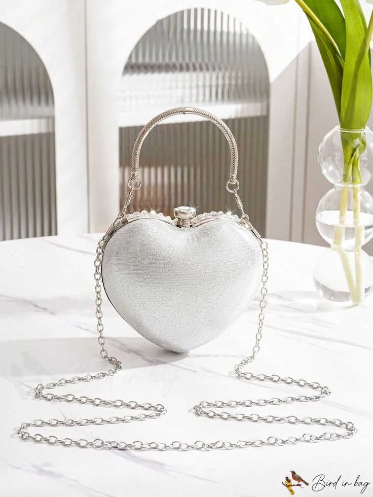 BirdinBag - Mini Heart Design Rhinestone Novelty Bag: Ideal Bridal Purse for Weddings, Proms, and Parties Valentine's Day Heart-shaped Party Bag, Elegant Handheld Evening Bag For Valentine's Day, Glamorous Bags For Wedding And Valentine's Day, Elegant Heart-shaped Evening Bag For Events, Elegant Heart Shaped Evening Bag For Formal Occasions, Elegant Heart-shaped Evening Bag For Formal Occasions, Elegant Heart-shaped Evening Bag For Formal Events, Glamorous Wedding Bags For Valentine's Day, Gold Heart-shaped Formal Bag