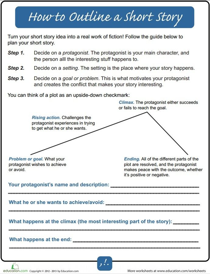 an outline for a short story with the text how to outline a short story on it