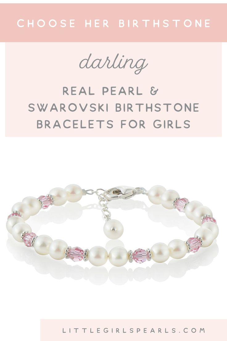 When you're far apart from your loved ones, it's nice to send a little sparkle their way - to let them know your'e thinking about them. With sizing newborn through adult, you're sure to find the perfect gift with the perfect fit. Personalized with her very own sparkly birthstone to make it extra special. Each piece comes gift wrapped in a pretty pink jewelry box to protect their heirloom gift. https://littlegirlspearls.com/collections/pearl-bracelets/products/darling-pearl-and-crystal-bracelet Pearl Crystal Bracelet With Pearl Charm As Gift, Sterling Silver Birthstone Bracelets For Wedding, Elegant Crystal Jewelry For Birthday, Elegant Adjustable Pearl Bracelet With Birthstone, Silver Beaded Bracelets With Birthstone For Wedding, Elegant Beaded Pearl Bracelet For Mother's Day, Round Pearl Crystal Bracelet For Gift, Classic Sparkling Bracelet As A Gift, Classic Sparkling Bracelet Perfect As A Gift