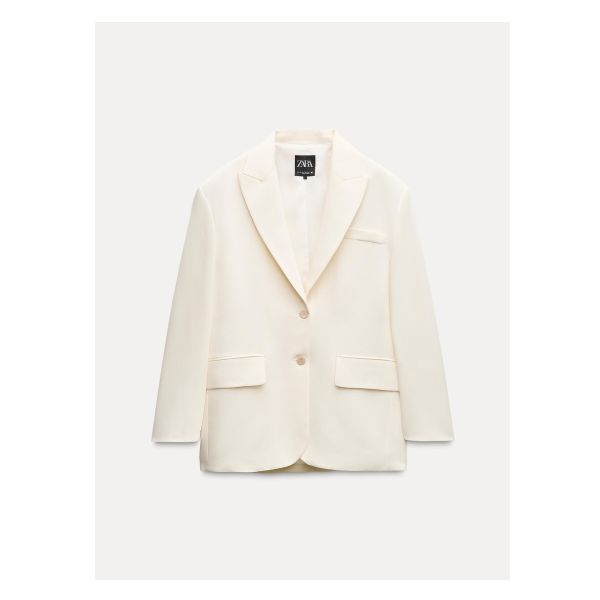 OVERSIZED BLAZER Classic Collared Blazer For Office, Chic Collared Business Blazer, Cream Lapel Collar Blazer With Single Button, Cream Blazer With Single Button And Lapel Collar, Chic Business Blazer With Collar, Chic Collared Office Blazer, Chic Collared Blazer, Cream Single Button Blazer With Lapel Collar, Chic Collared Blazer For Business