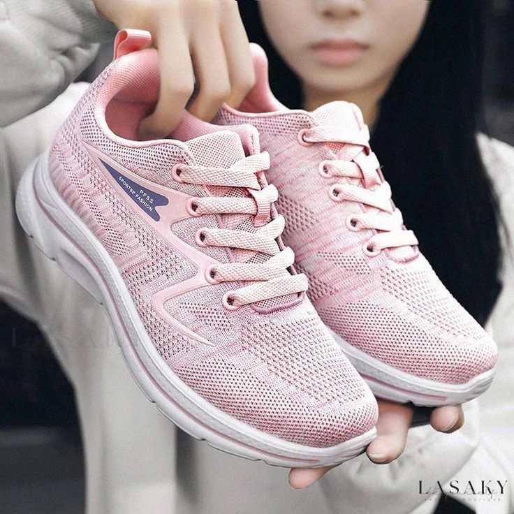 Lasaky - Couples Casual Sports Shoes with Soft Soles Pink Slip-on Sneakers For Sports With Round Toe, Sporty Non-slip Lace-up Running Shoes, Pink Lace-up Running Shoes With Elastic Laces, Pink Walking Shoes With Branded Insole For Light Sports, Sneakers With Elastic Laces For Light Sports, Pink Sporty Slip-on Sneakers For Jogging, Pink Walking Shoes For Light Sports With Rubber Sole, Sporty Pink Walking Shoes For Light Sports, Pink Sporty Walking Shoes For Light Sports