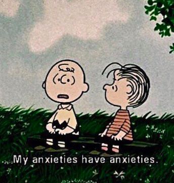 a charlie brown cartoon with the caption, my anxies have annities