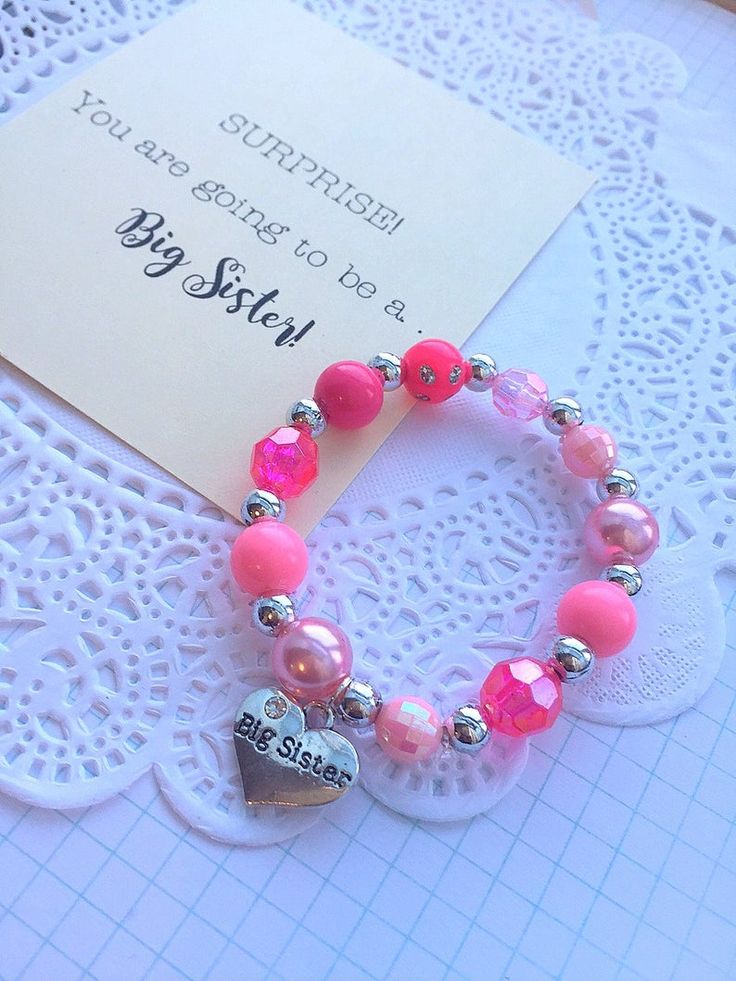 Big Sister bracelet big sister announcement kids bracelet | Etsy Personalized Pink Charm Bracelet For Birthday, Customizable Pink Charm Bracelet For Birthday, Custom Name Pink Charm Bracelet For Mother's Day, Customizable Pink Charm Bracelet As Gift, Cute Pink Hypoallergenic Charm Bracelet, Pink Cute Hypoallergenic Charm Bracelet, Personalized Pink Charm Bracelet For Mother's Day, Customizable Pink Name Bracelet For Gift, Personalized Pink Bracelets For Friendship