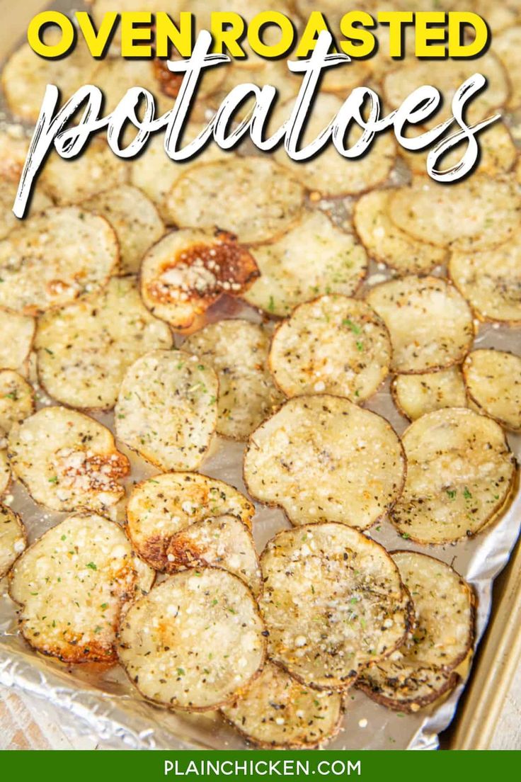 baked ovened potato chips with parmesan cheese and seasoning on top