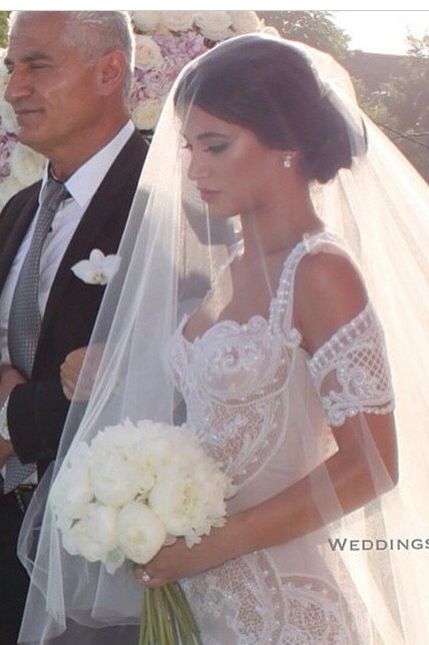 the bride and groom are looking at each other in their wedding day photos on instagram