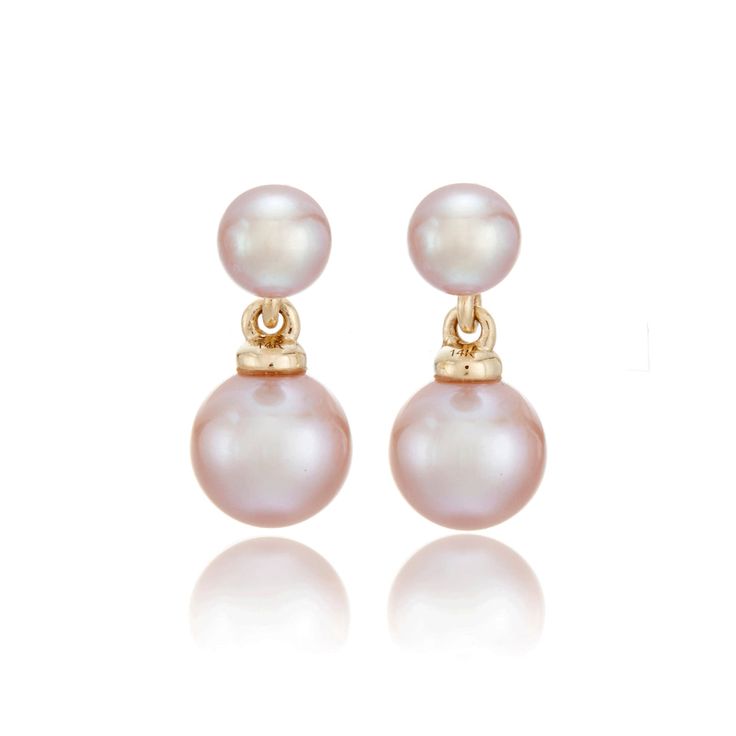 Gump's Signature Victoria Earrings in Pink Pearls Luxury Pearl Embellished Earrings For Formal Occasions, Elegant Round Pearl Earrings With High Luster, Elegant High Luster Pearl Earrings, Classic Pearl Earrings With Pearl Pendant, Luxury Pearl Earrings With Pearl Charm, Classic Pearl Pendant Earrings, Classic Pearl White High Luster Earrings, Formal Rose Gold Pearl Earrings, Timeless Pearl White Earrings With Pearl Pendant