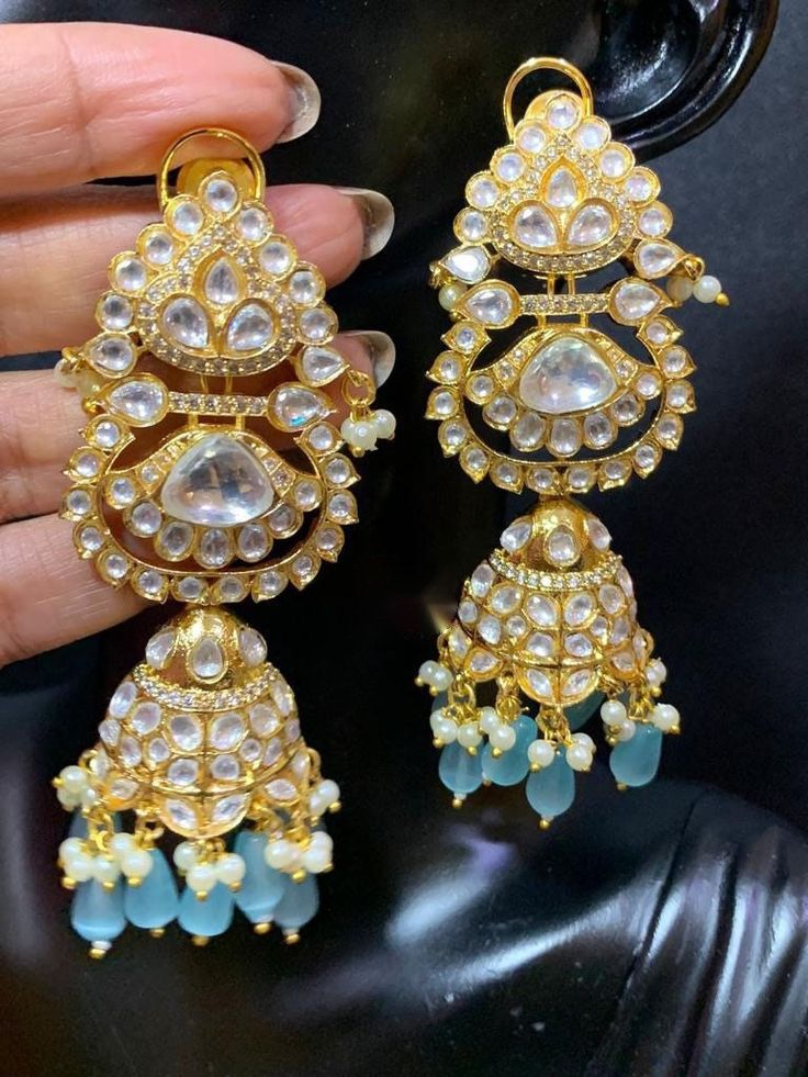 Polki Jhumka/Polki Kundan Jhumki/Jhumka/Bollywood Earrings/High Quality Earring/ Indian Jewelry/Pakistani Jewelry/Punjabi Jewelry New design premium brass quality, antique gold polish 100% Handmade Packed in a nice Box with cotton lining, Best for gifting to loved ones.. A personal note for your loved ones can be added. *Since this is 100% Handmade jewelry. So Color, shades, texture displayed may slightly vary from the actual product due to digital image limitations. We request you to consider t Pakistani Jewelry, Gold Polish, Indian Jewelry, Antique Gold, Perfect Pair, Timeless Elegance, High Quality, Diamond Earrings, Handmade Jewelry