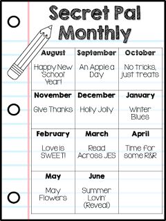 the secret pal month calendar is shown in black and white, with pencils on it