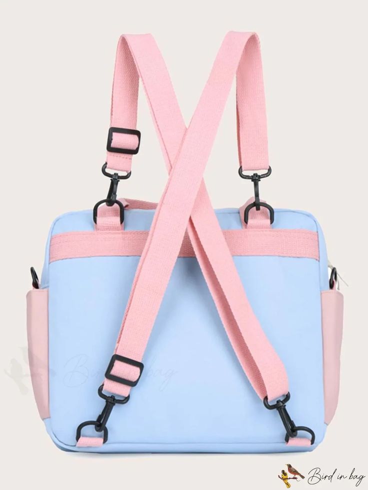 BirdinBag - Versatile Buckle & Knot Graduate Backpack - Ideal for School, College, and Outdoor Activities Square Satchel With Zipper Closure For School, Square School Satchel With Zipper Closure, School Backpack With Detachable Strap, Square School Bag With Zipper Closure, Pink Square Satchel For School, Multicolor Satchel With Adjustable Strap For School, Multicolor School Satchel With Adjustable Strap, School Bags With Detachable Strap And Softback, Backpack With Adjustable Handle For Daily Use