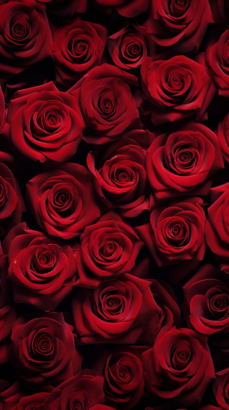 a bunch of red roses are arranged together