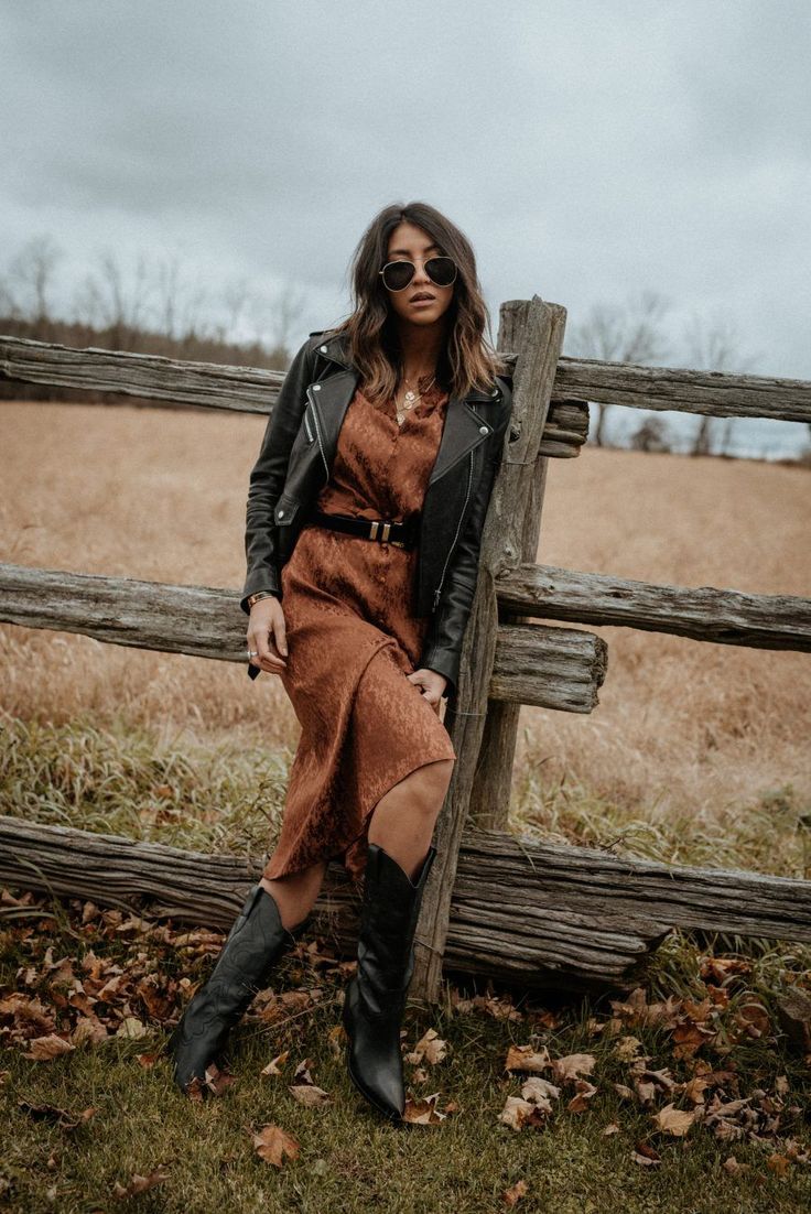 A Dress For The Winter Black Western Boots Outfit, Cowboy Boots Outfit Fall, Dresses To Wear With Cowboy Boots, How To Wear Cowboy Boots, Dress With Cowboy Boots, Dress And Cowboy Boots Outfit, Western Boot Outfit, Black Cowboy Boots Outfit, Dress And Cowboy Boots