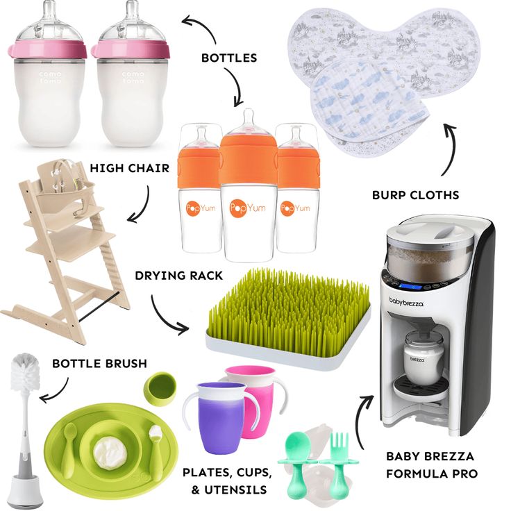 the contents of a baby's bottle and feeding station