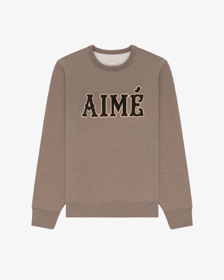 Aimé Appliqué Crewneck Sweatshirt – Aimé Leon Dore Brown Crewneck, Aime Leon Dore, Mens Sweatshirts, Crewneck Sweatshirt, Ups, Vietnam, Casual Fashion, Crew Neck Sweatshirt, Mens Accessories