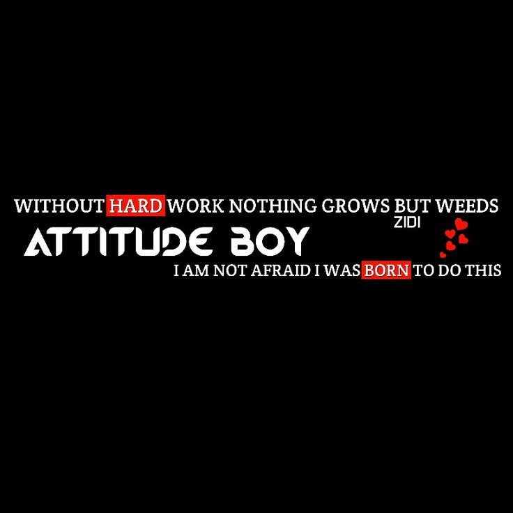 a black background with the words attitude boy written in red