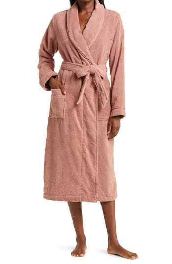 Wrap yourself in the plush comfort of this Turkish cotton terry robe, perfect for slipping on as soon as you slip out of the tub or shower. You'll find the idea of slipping it off a lot less inviting. 47 1/2" length (size Medium) Surplice V-neck Shawl collar Long sleeves Front patch pockets Removable sash 100% cotton Machine wash, tumble dry Made in Turkey Women's Clothing Terry Cloth Robe, Womens Bathrobes, Luxury Robes, Terry Robe, Women's Robe, Bold And The Beautiful, Womens Robes, Terry Cloth, Shawl Collar