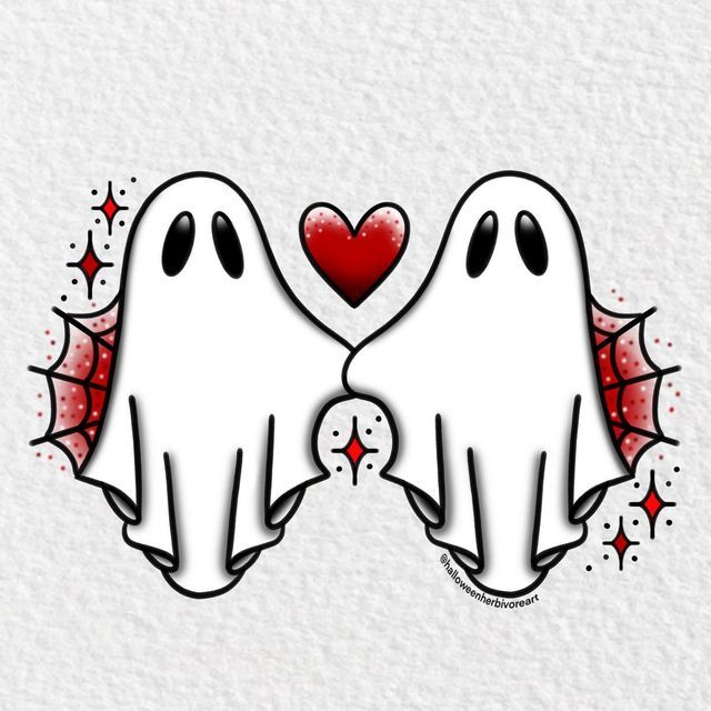 two ghost hands making a heart shape