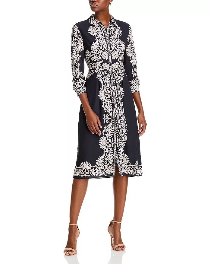 T Tahari Shirt Dress | Bloomingdale's Elegant Spring Midi Dress With Paisley Print, Elegant Paisley Print Dress, Spring Workwear Dresses With Paisley Print, Elegant Paisley Print Dress For Spring, Elegant Knee-length Paisley Midi Dress, Elegant Paisley Print Dress For Work, Elegant Floral Print Shirt Dress For Work, Elegant Fitted Midi Dress With Paisley Print, Fitted Floral Print Shirt Dress For Formal Occasions