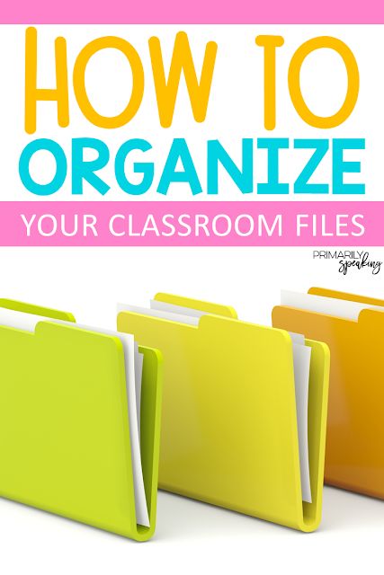 three folders with the title how to organize your classroom files