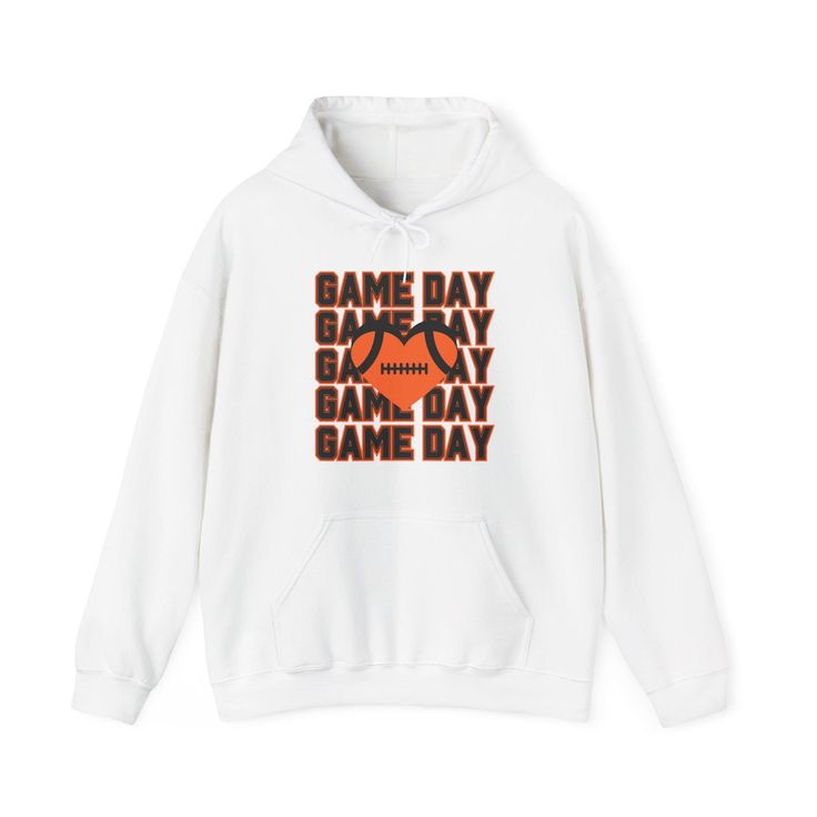 This cozy hoodie sweatshirt features "Game Day" in stacked font with coordinating heart, perfect for Oregon State sports fans. Whether you're tailgating or cheering from home, this high-quality hoodie is ideal for college football season and beyond. It makes a great gift for any Beaver fan. Ideal for any situation, this unisex heavy blend crewneck sweatshirt is pure comfort. Made from polyester and cotton, this combination helps designs come out looking fresh and beautiful. The collar is ribbed knit, so it retains its shape even after washing. There are no itchy side seams on these sweatshirts. DETAILS *Unisex 50/50 cotton & polyester crewneck sweatshirt *Fabric blends: Heather Sport colors - 60% polyester, 40% cotton *Medium-heavy fabric blend *Feels cozy and is the perfect choice for the Cheap Black Game Day Hoodie, Cheap Black Hoodie For Game Day, Cheap Hooded Sweatshirt For Game Day, Cheap Game Day Hoodie With Team Spirit, Cheap Game Day Hooded Sweatshirt, Cheap Varsity Hoodie For Game Day, Cheap Varsity Game Day Hoodie, Cheap Pre-shrunk Hoodie For Game Day, Cheap Team-colored Hoodie For Game Day