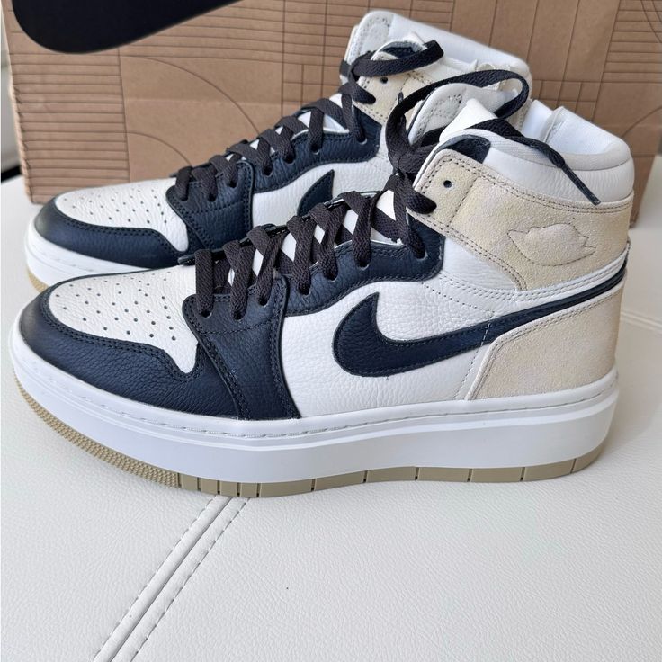 Nike Air Jordan 1 Elevate High Women Sizes 10.5 Color: Team Gold/Dk Smoke Grey-Sail New In Box; Box No Lid 100% Authentic Air Jordan 1 Elevate High, Jordan 1 Elevate High, Jordan 1 Elevate, Rare Sneakers, Nike Air Jordan 1, Air Jordan 1, Nike Air Jordan, Black Cream, Jordan 1