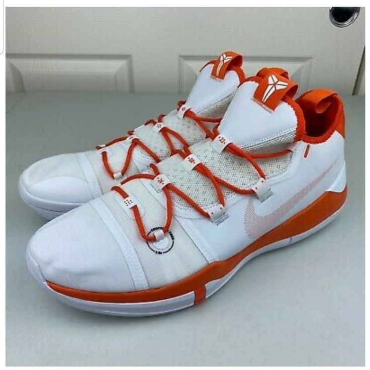 New Kobe Exodus Nike Ad Promo Tb ~ Sz 18 ~ Basketball Shoes Orange And White Rare ~ Brand New Hard To Find Size And Style ~ I Ship Daily White Sneakers With Laces For Light Sports, Nike Basketball Shoes With Laces, Nike White Sneakers For Light Sports, Summit White Sneakers For Light Sports With Round Toe, Summit White Sneakers For Light Sports, White Lace-up Running Shoes With Rubber Sole, White High-top Basketball Shoes With Rubber Sole, White Mid-top Basketball Shoes With Laces, White Low-top Running Shoes With Rubber Sole